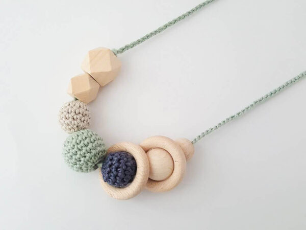 stillkette holz hexagon mama mint grau nonikids berlin