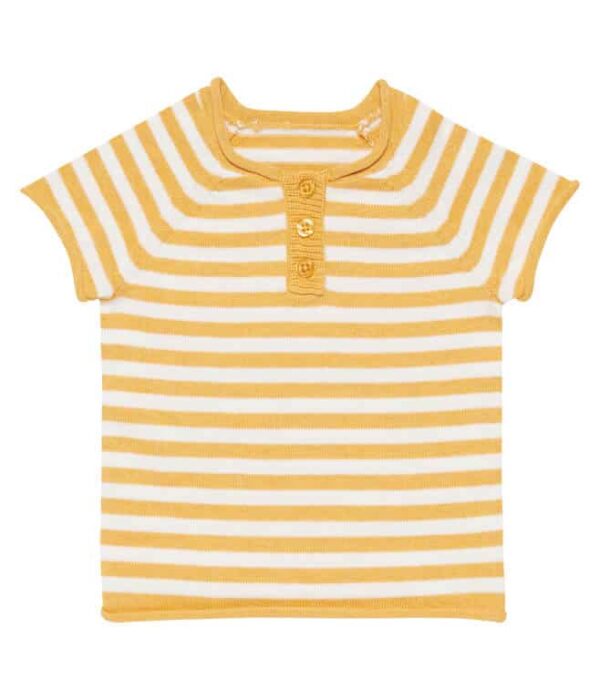 rene baby shirt strick streifen gots sense organics nonikids gelb