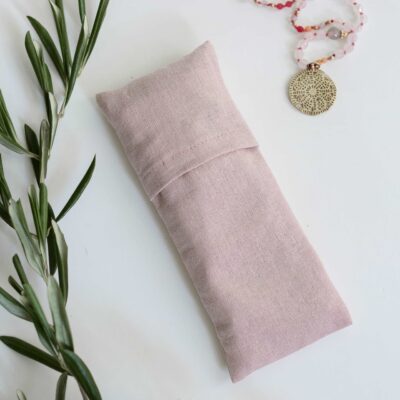 augenkissen yoga bio lavendel leinsamen rosa