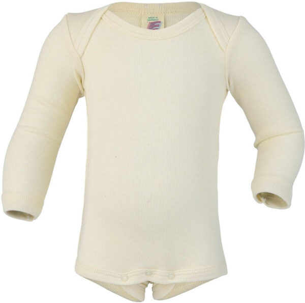 wolle seide baby body langarm engel natur